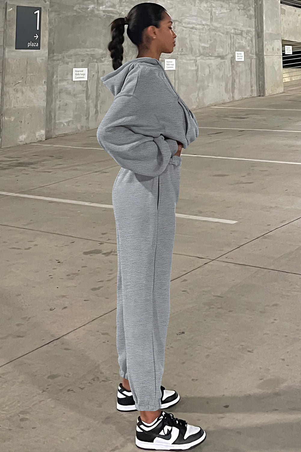 Gray Solid Drop Shoulder Hoodie and Joggers Activewear Set - Premium Activewear/Activewear Sets from Ashes 2 Wildflowers Boutique, LLC- Just $51.75! Shop now at Ashes 2 Wildflowers Boutique, LLC