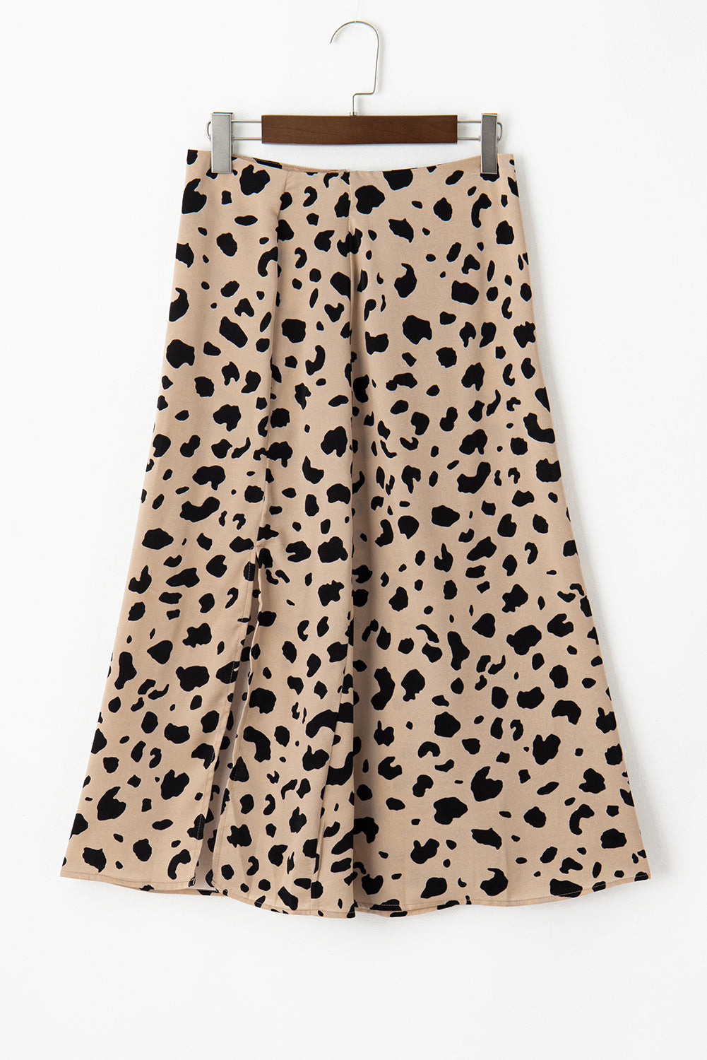 Khaki Leopard Spots Printed Split Hem Midi Skirt - Premium Bottoms/Skirts & Petticoat from Ashes 2 Wildflowers Boutique, LLC- Just $14.55! Shop now at Ashes 2 Wildflowers Boutique, LLC