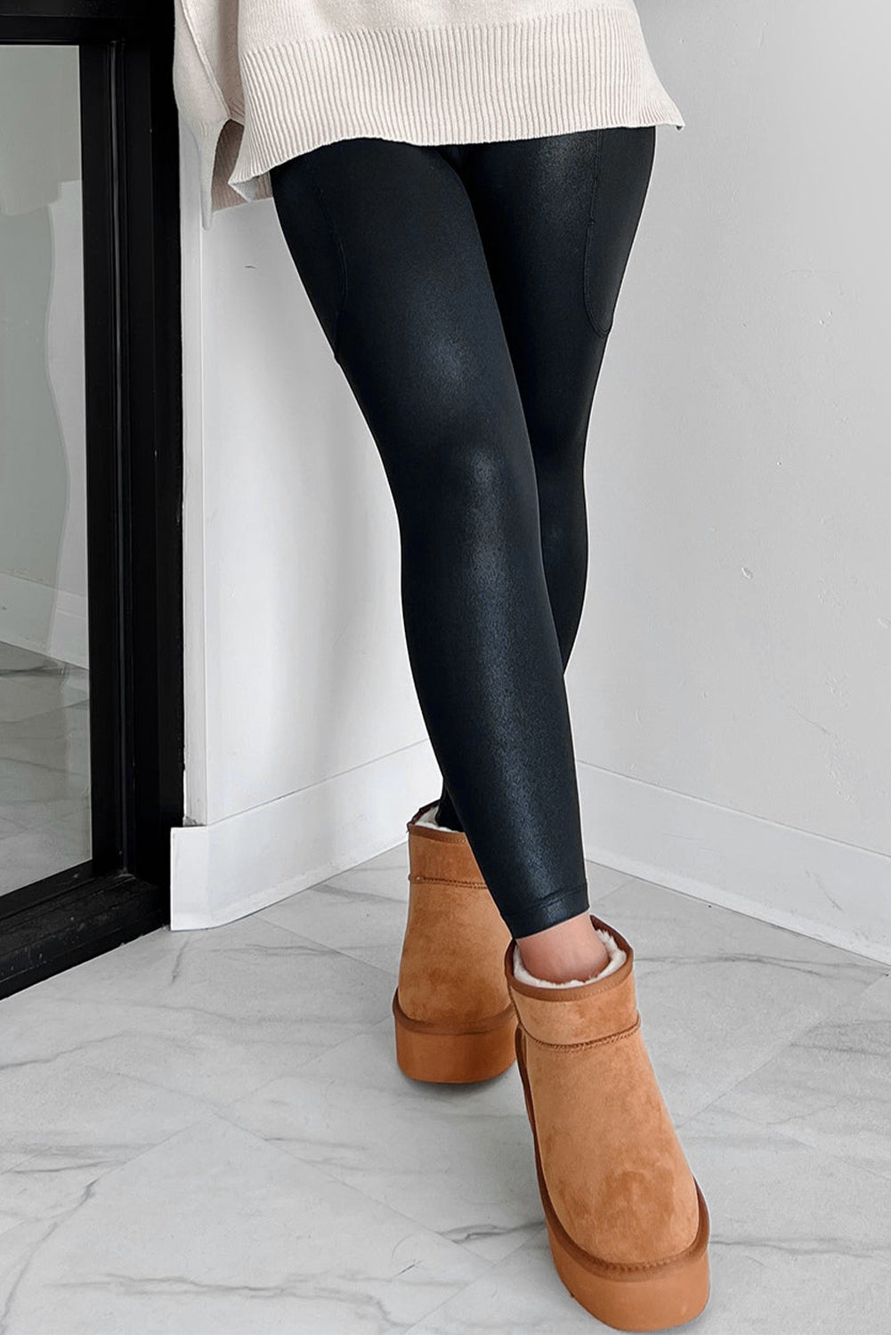 Black V Crossover High Waist Pocketed Leggings - Premium Bottoms/Leggings from Momma Done Gone Crafty- Just $28.20! Shop now at Momma Done Gone Crafty