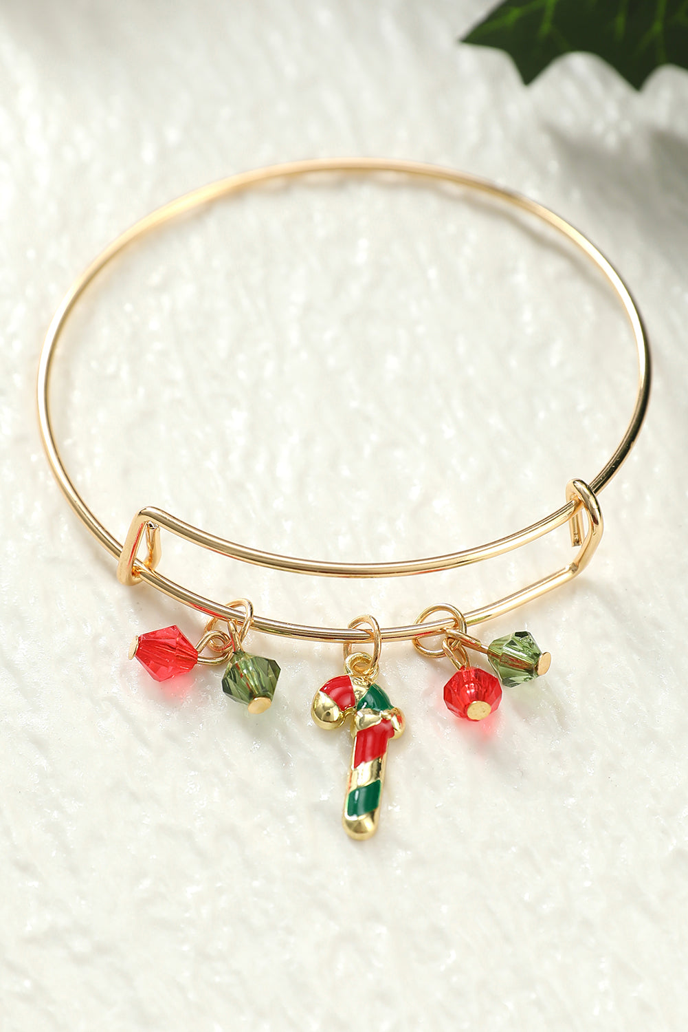 Gold Christmas Candy Cane Beading Pendant Bracelet - Premium Accessories from Momma Done Gone Crafty- Just $6.99! Shop now at Momma Done Gone Crafty