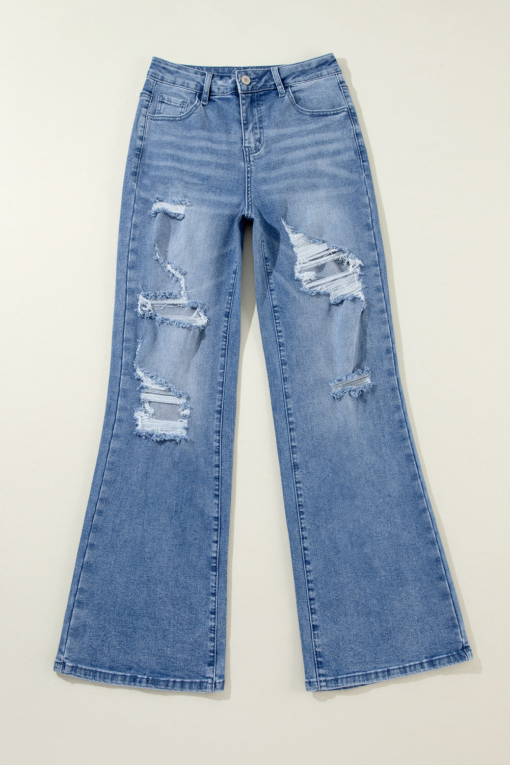 Ashleigh Blue Acid Wash Distressed Wide Leg High Waist Jeans - Premium Bottoms/Jeans from Momma Done Gone Crafty- Just $41.25! Shop now at Momma Done Gone Crafty