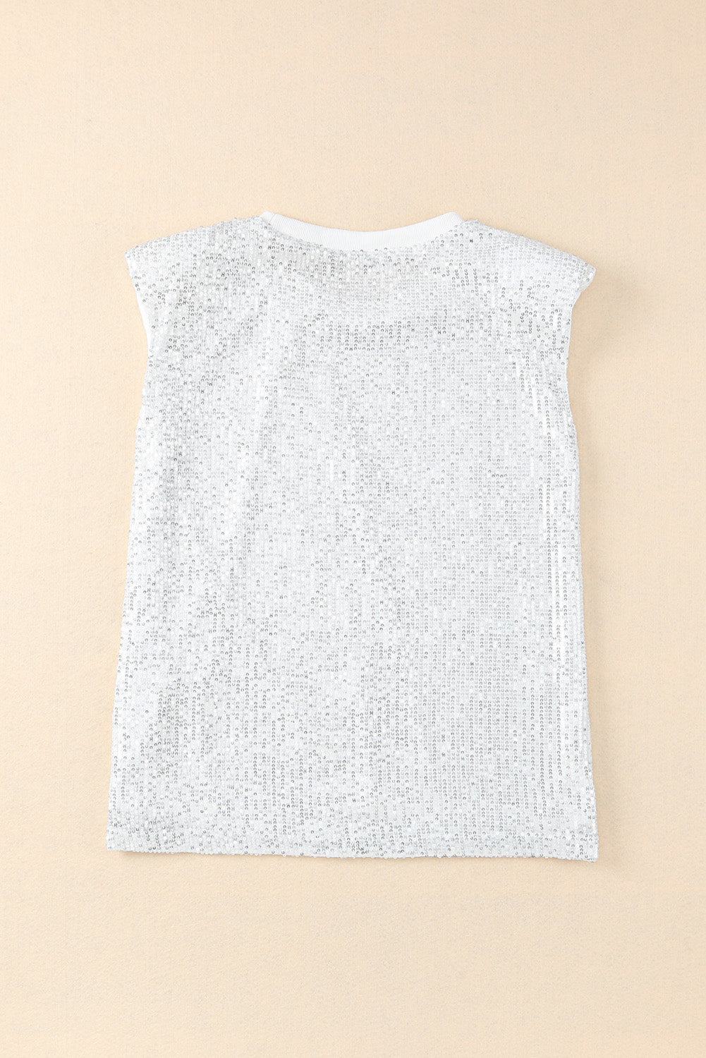 Apricot Sequin Round Neck Tank Top - Premium Tops from Momma Done Gone Crafty- Just $55.80! Shop now at Momma Done Gone Crafty