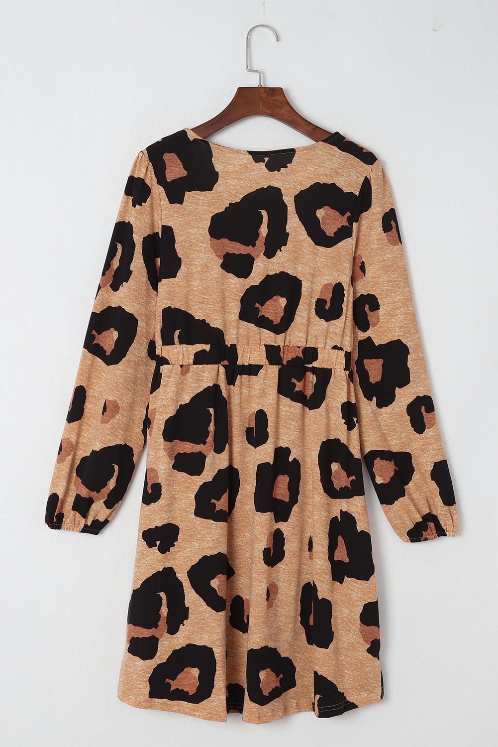 Leopard Print Button Front Bubble Sleeve Loose Knit Dress - Premium Dresses from Momma Done Gone Crafty- Just $40.80! Shop now at Momma Done Gone Crafty