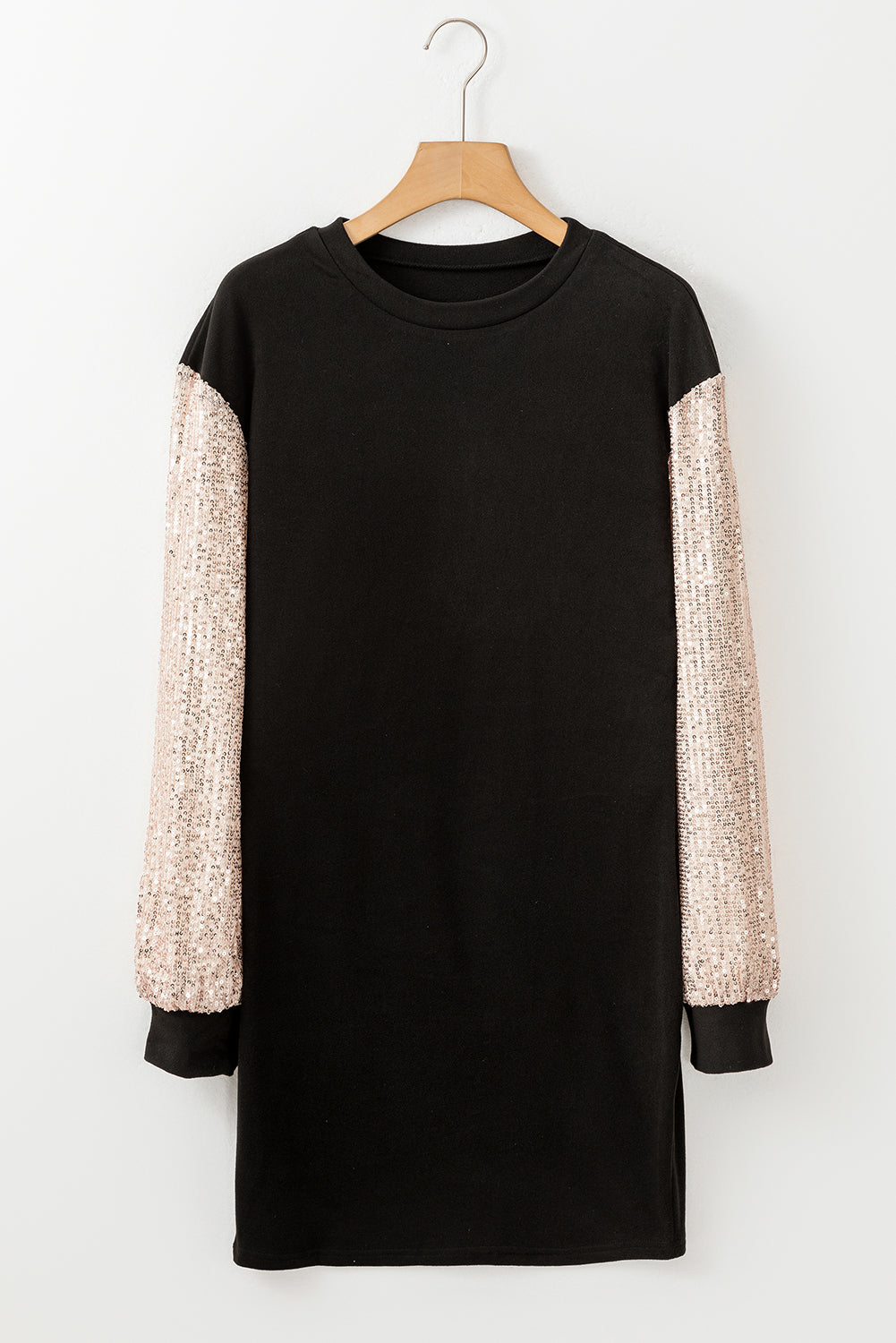 Black Sequin Puff Sleeve Shift Mini Dress - Premium Dresses/Mini Dresses from Momma Done Gone Crafty- Just $32.99! Shop now at Momma Done Gone Crafty