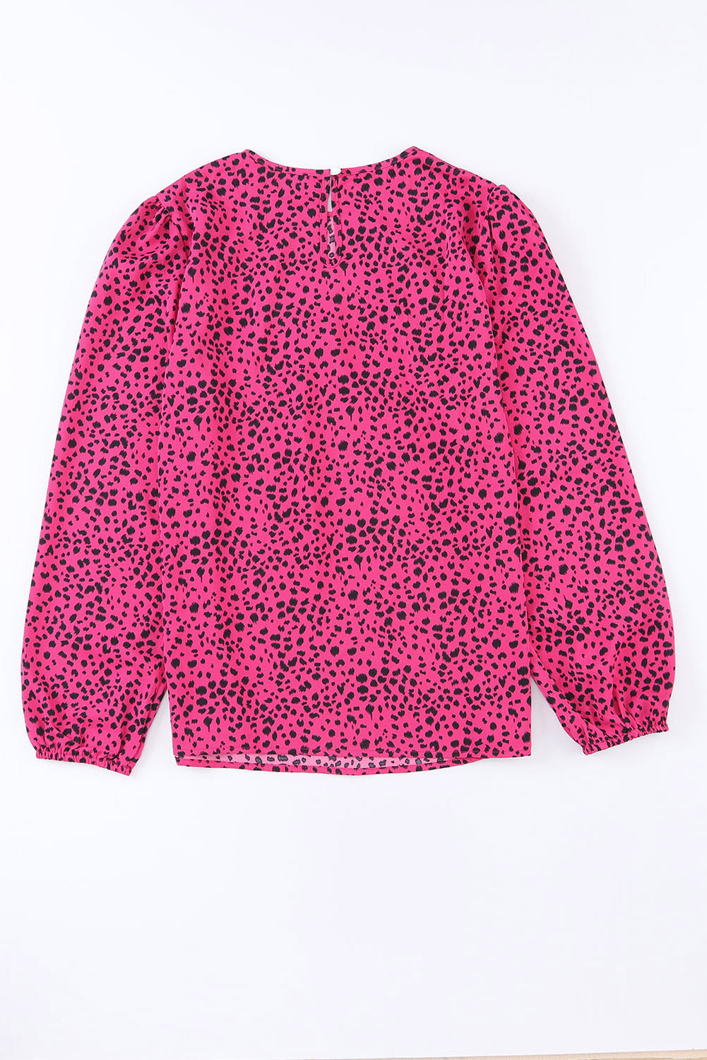 Rose Leopard Print Pleated Blouse with Keyhole - Premium Tops from Momma Done Gone Crafty- Just $37.10! Shop now at Momma Done Gone Crafty