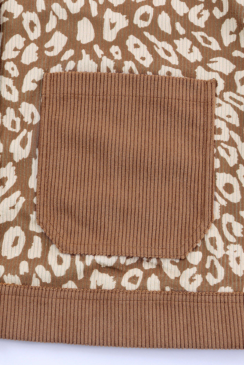 Brown Leopard Print Corduroy Long Sleeve Jacket - Premium Outerwear from Momma Done Gone Crafty- Just $48.90! Shop now at Momma Done Gone Crafty