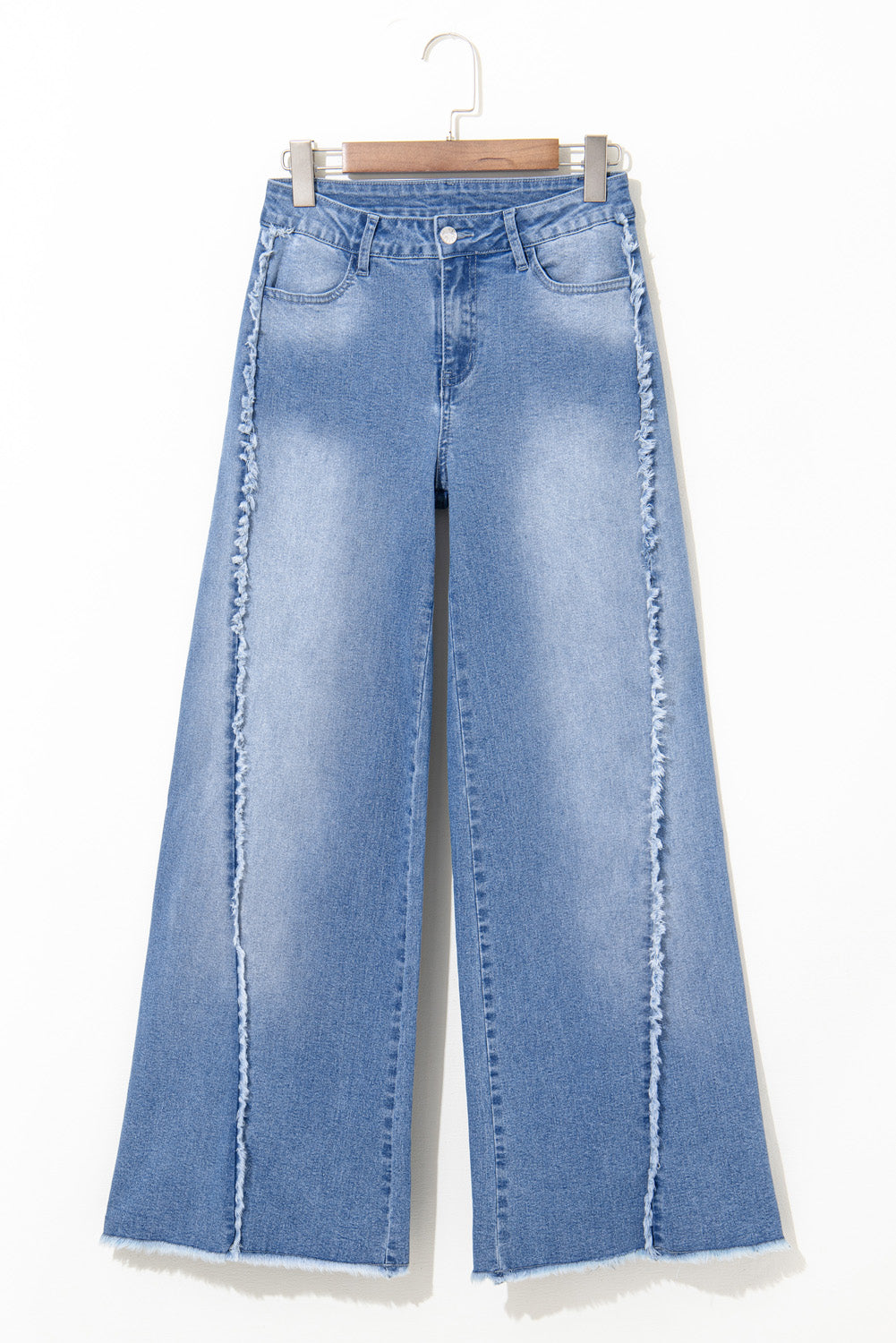 Beau Blue Vintage Stitching Raw Hem Flared Jeans - Premium Bottoms/Jeans from Momma Done Gone Crafty- Just $34.80! Shop now at Momma Done Gone Crafty