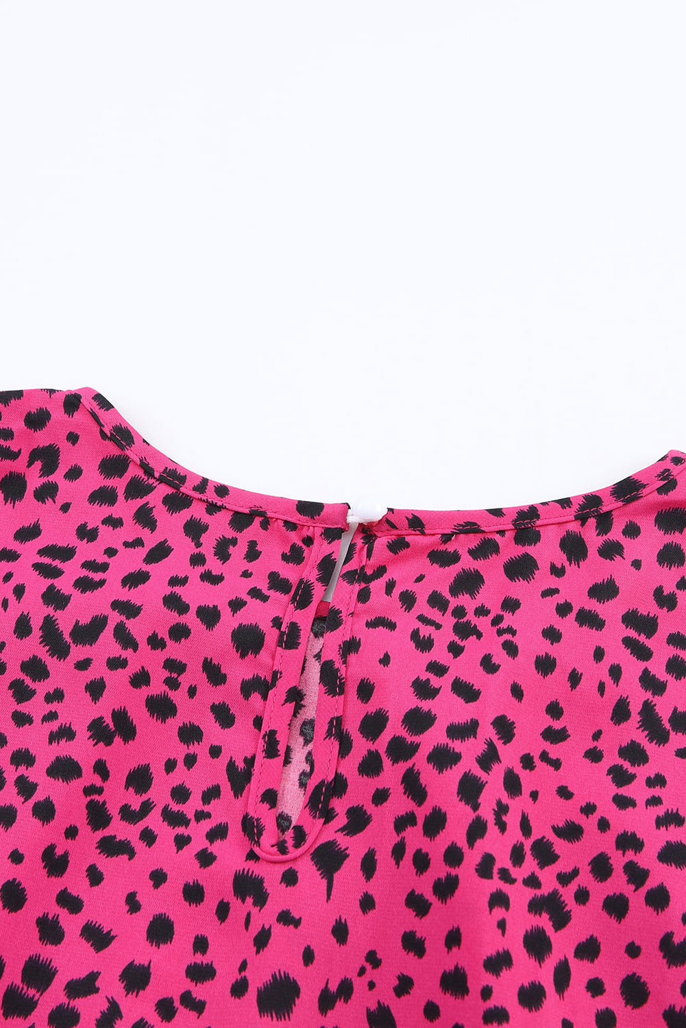 Rose Leopard Print Pleated Blouse with Keyhole - Premium Tops from Momma Done Gone Crafty- Just $37.10! Shop now at Momma Done Gone Crafty