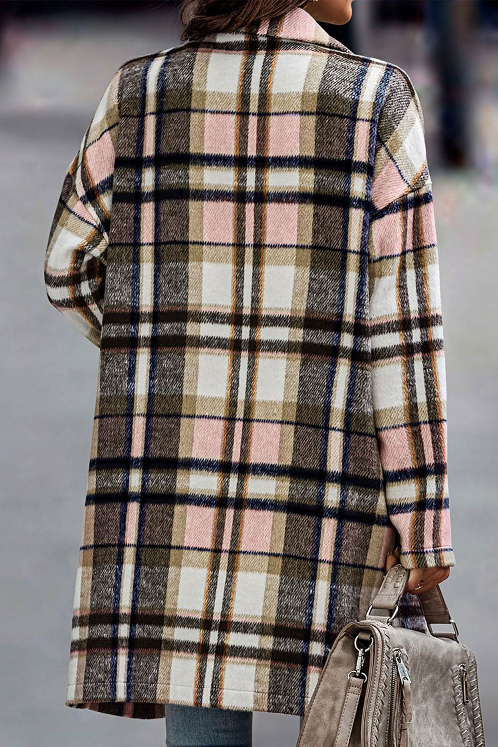 Pink Plaid Button Up Lapel Jacket - Premium Outerwear from Momma Done Gone Crafty- Just $62.99! Shop now at Momma Done Gone Crafty