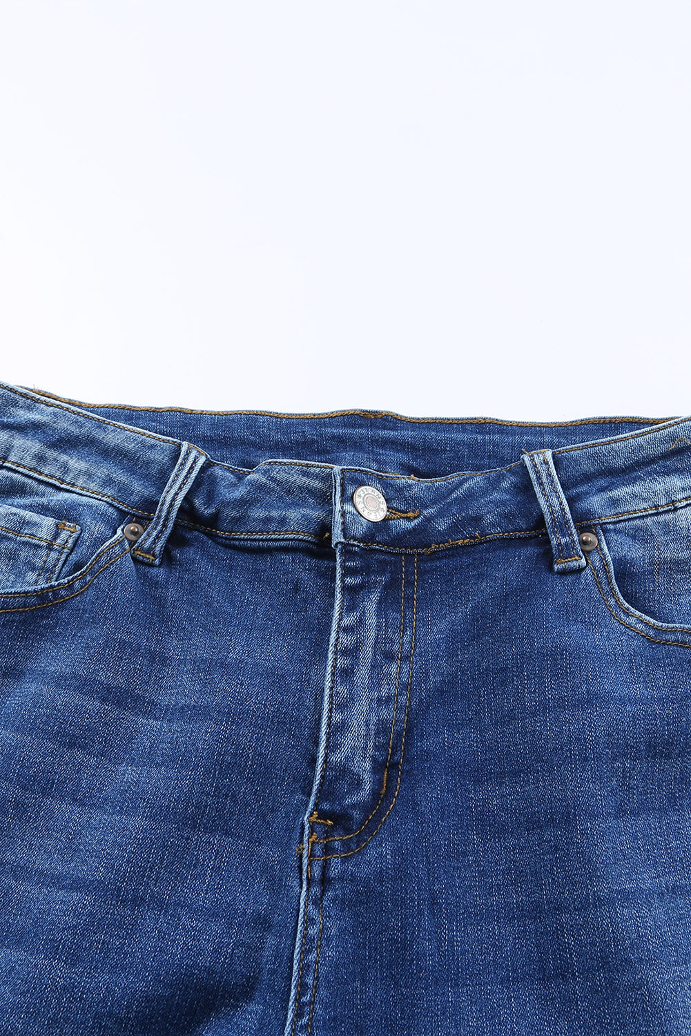 Blue Raw Hem Ankle-length Skinny Jeans - Premium Bottoms from Momma Done Gone Crafty- Just $60.99! Shop now at Momma Done Gone Crafty