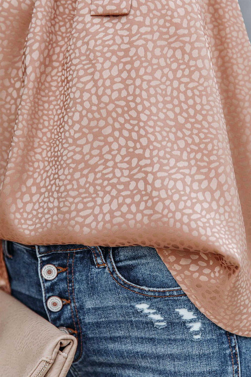 Pink Sleeveless Tie Mock Neck Leopard Tank Top - Premium Tops from Momma Done Gone Crafty- Just $42.90! Shop now at Momma Done Gone Crafty