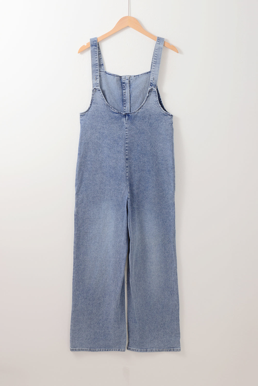 Stone Blue Washed Denim Half Buttons Patched Pocket Wide Leg Overalls - Premium Bottoms/Jumpsuits & Rompers from Ashes 2 Wildflowers Boutique, LLC- Just $43.20! Shop now at Ashes 2 Wildflowers Boutique, LLC