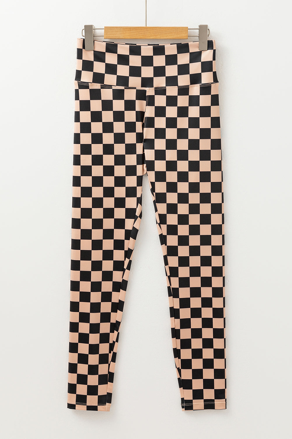 Khaki Checkered Pattern High Waist Skinny Leggings - Premium Bottoms/Leggings from Momma Done Gone Crafty- Just $11.25! Shop now at Momma Done Gone Crafty