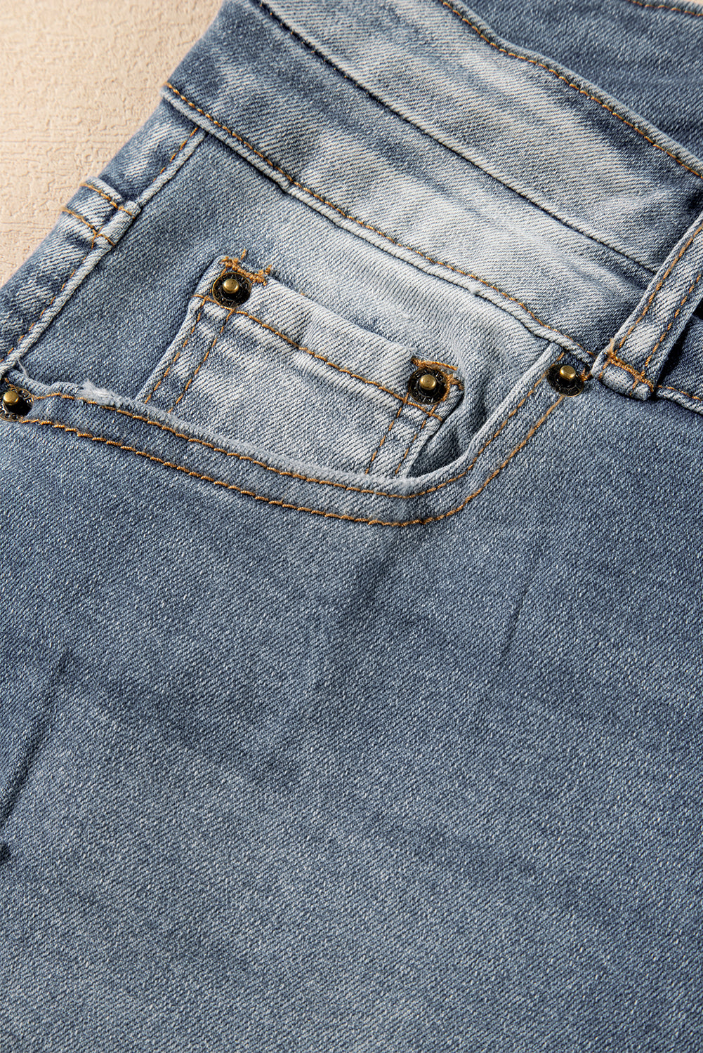 Dusk Blue Vintage Light Wash Ripped Raw Edge Flare Jeans - Premium Bottoms/Jeans from Ashes 2 Wildflowers Boutique, LLC- Just $39.54! Shop now at Ashes 2 Wildflowers Boutique, LLC