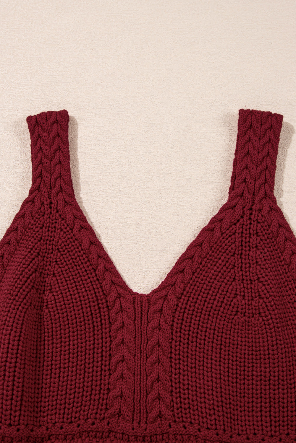 Burgundy Cable Knit Pointelle Slim Fit V Neck Sweater Vest - Premium Sweaters & Cardigans/Sweater Vests from Ashes 2 Wildflowers Boutique, LLC- Just $29! Shop now at Ashes 2 Wildflowers Boutique, LLC