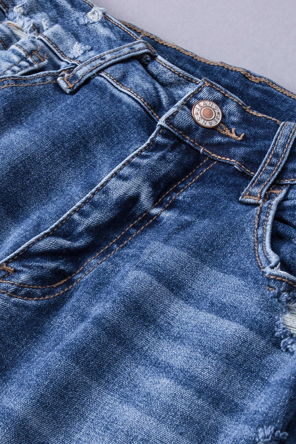 Blue Distressed Flare Jeans - Premium Bottoms from Momma Done Gone Crafty- Just $55.99! Shop now at Momma Done Gone Crafty