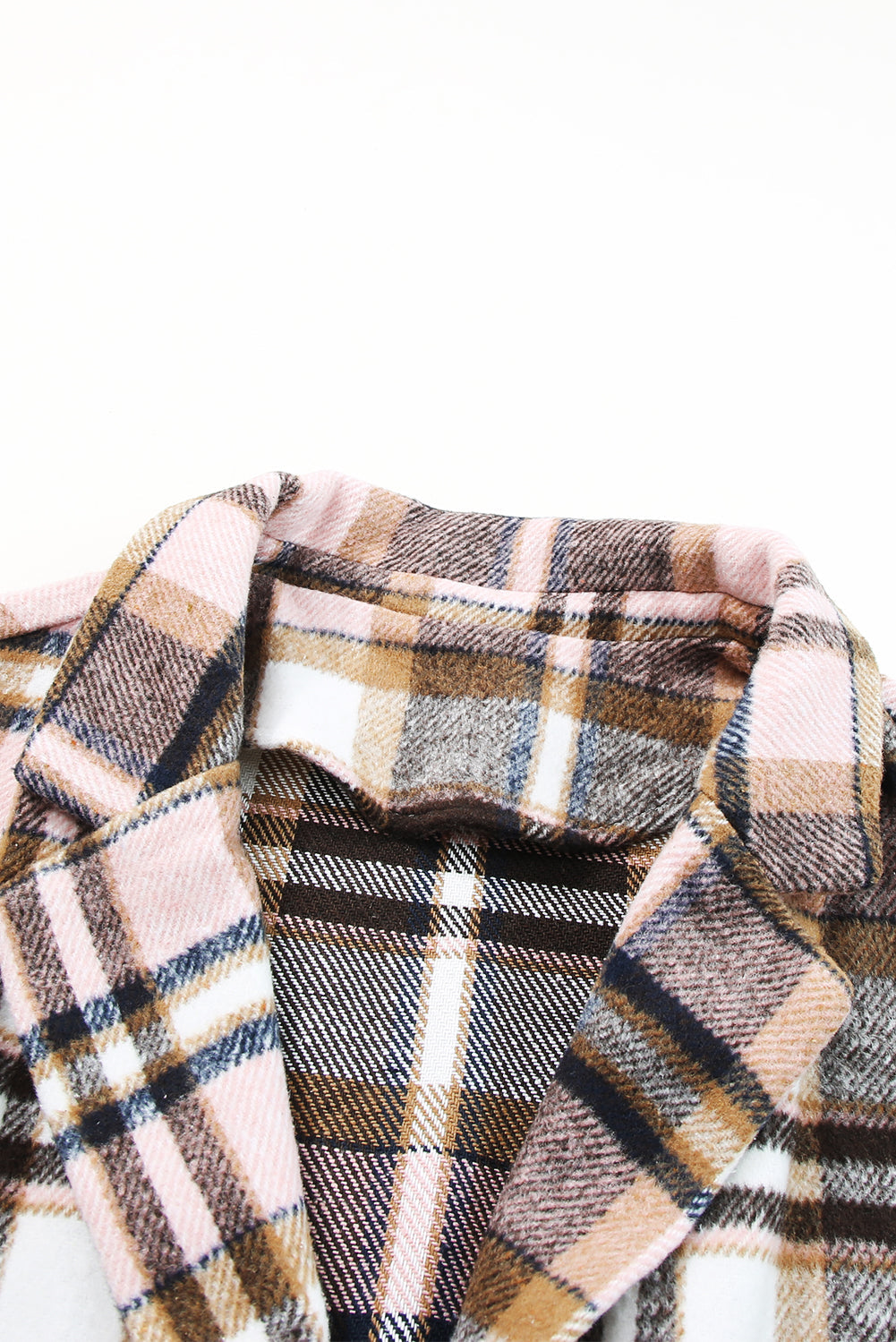 Pink Plaid Button Up Lapel Jacket - Premium Outerwear from Momma Done Gone Crafty- Just $62.99! Shop now at Momma Done Gone Crafty