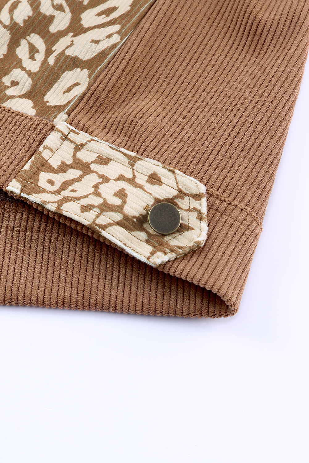 Brown Leopard Print Corduroy Long Sleeve Jacket - Premium Outerwear from Momma Done Gone Crafty- Just $48.90! Shop now at Momma Done Gone Crafty