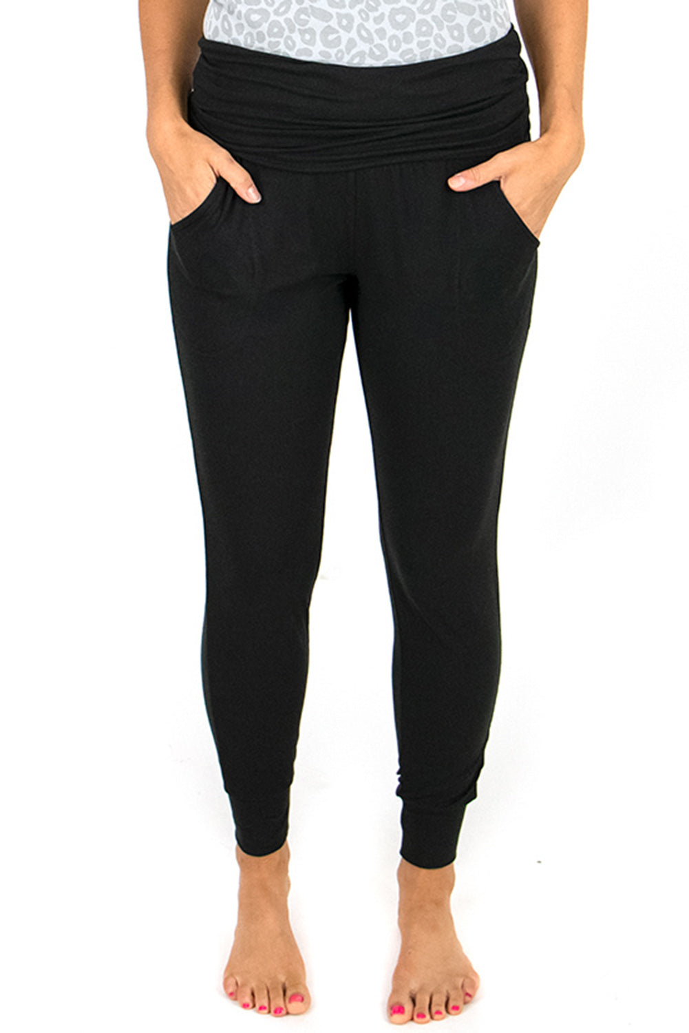 Black High Waist Pleated Pocket Leggings - Premium Bottoms from Momma Done Gone Crafty- Just $30.60! Shop now at Momma Done Gone Crafty
