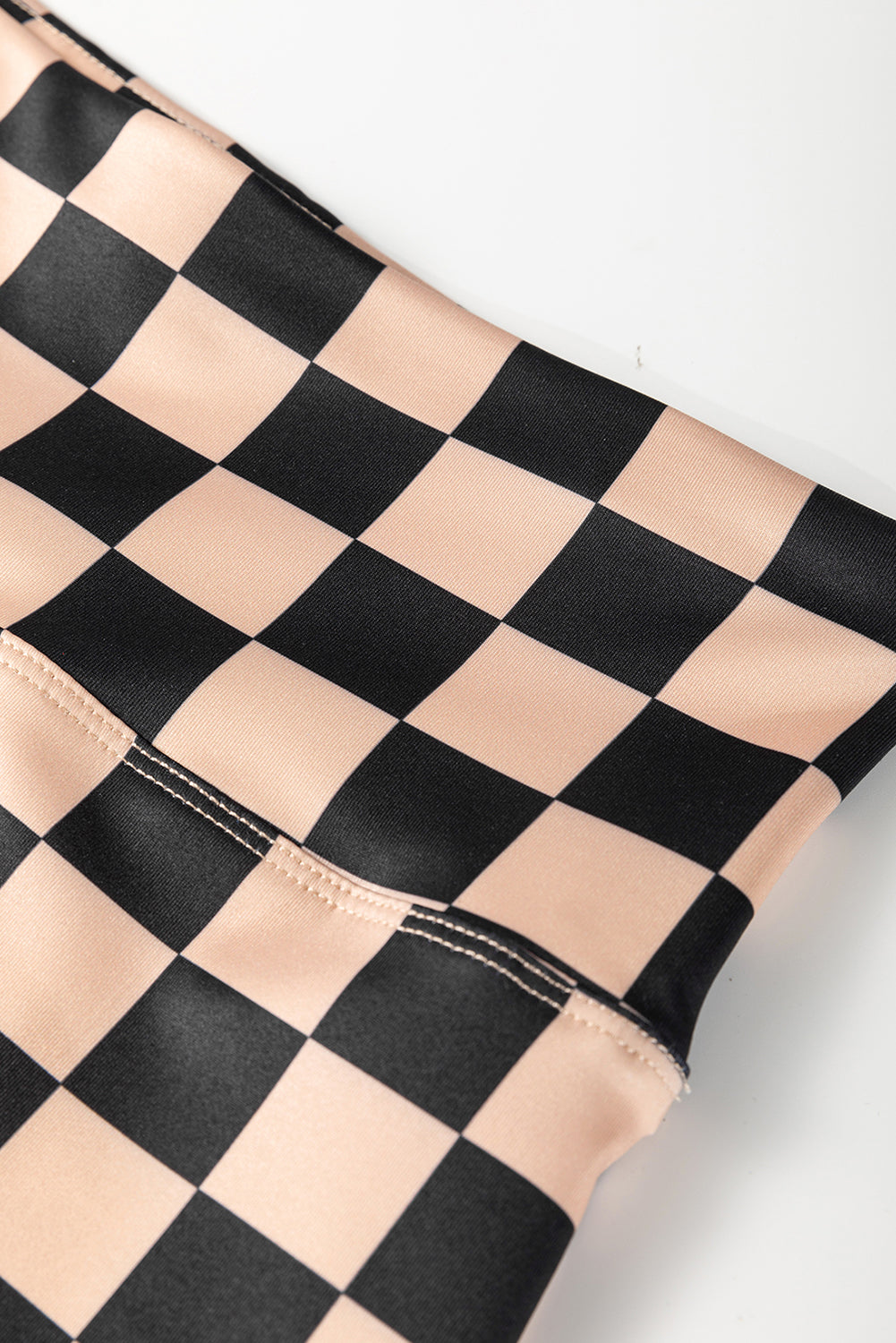 Khaki Checkered Pattern High Waist Skinny Leggings - Premium Bottoms/Leggings from Momma Done Gone Crafty- Just $11.25! Shop now at Momma Done Gone Crafty