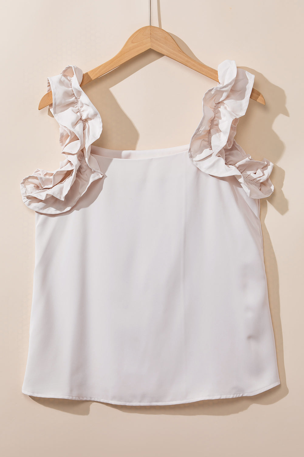 Oatmeal Solid Ruffle Trim Sleeveless Top - Premium Tops/Tank Tops from Ashes 2 Wildflowers Boutique, LLC- Just $17.38! Shop now at Ashes 2 Wildflowers Boutique, LLC