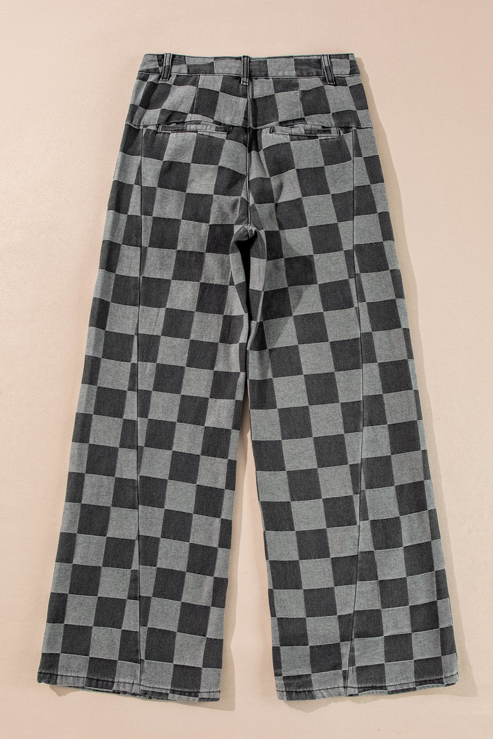 Dark Grey Checkered Denim Wide Leg Jeans - Premium Bottoms/Jeans from Momma Done Gone Crafty- Just $36.30! Shop now at Momma Done Gone Crafty