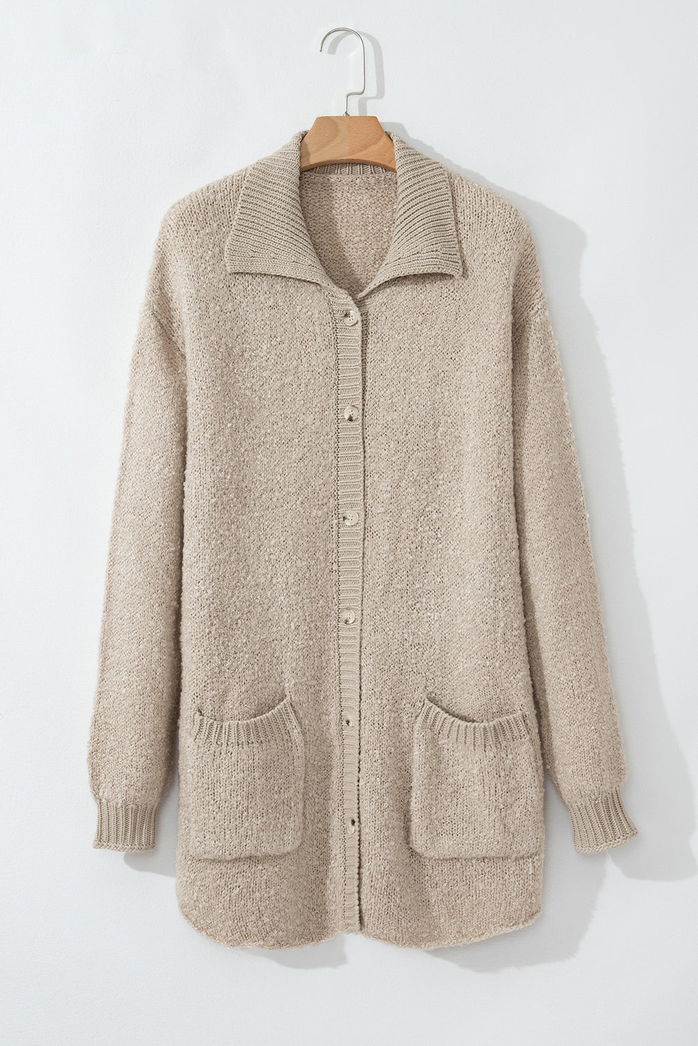 Jet Stream Collared Drop Shoulder Button Up Cardigan with Pocket - Premium Sweaters & Cardigans/Cardigans from Momma Done Gone Crafty- Just $42.90! Shop now at Momma Done Gone Crafty