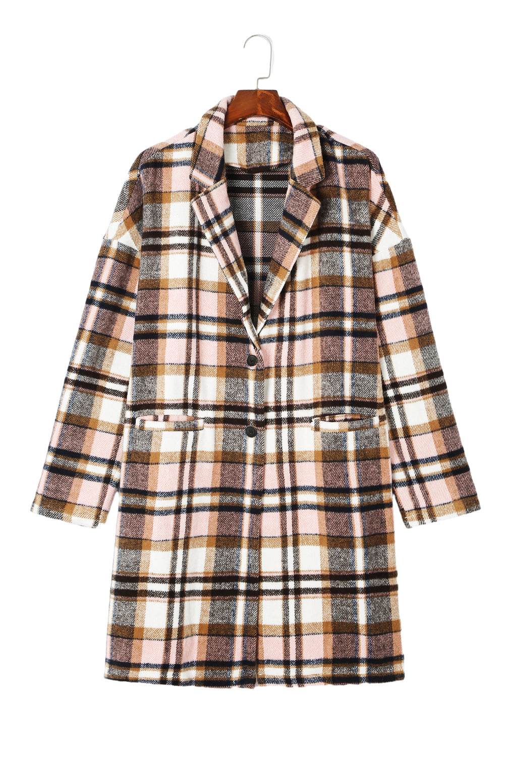 Pink Plaid Button Up Lapel Jacket - Premium Outerwear from Momma Done Gone Crafty- Just $62.99! Shop now at Momma Done Gone Crafty
