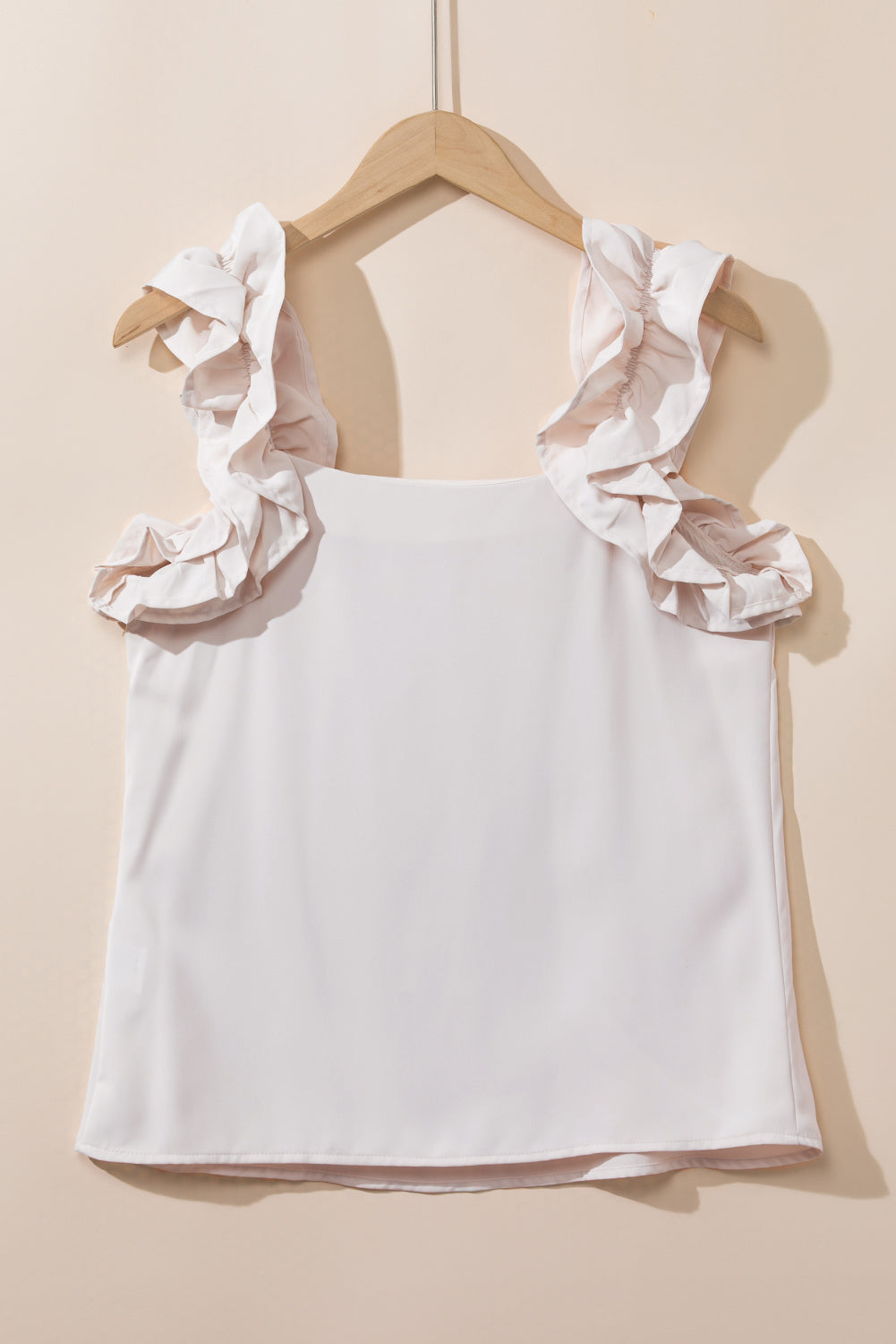 Oatmeal Solid Ruffle Trim Sleeveless Top - Premium Tops/Tank Tops from Ashes 2 Wildflowers Boutique, LLC- Just $17.38! Shop now at Ashes 2 Wildflowers Boutique, LLC
