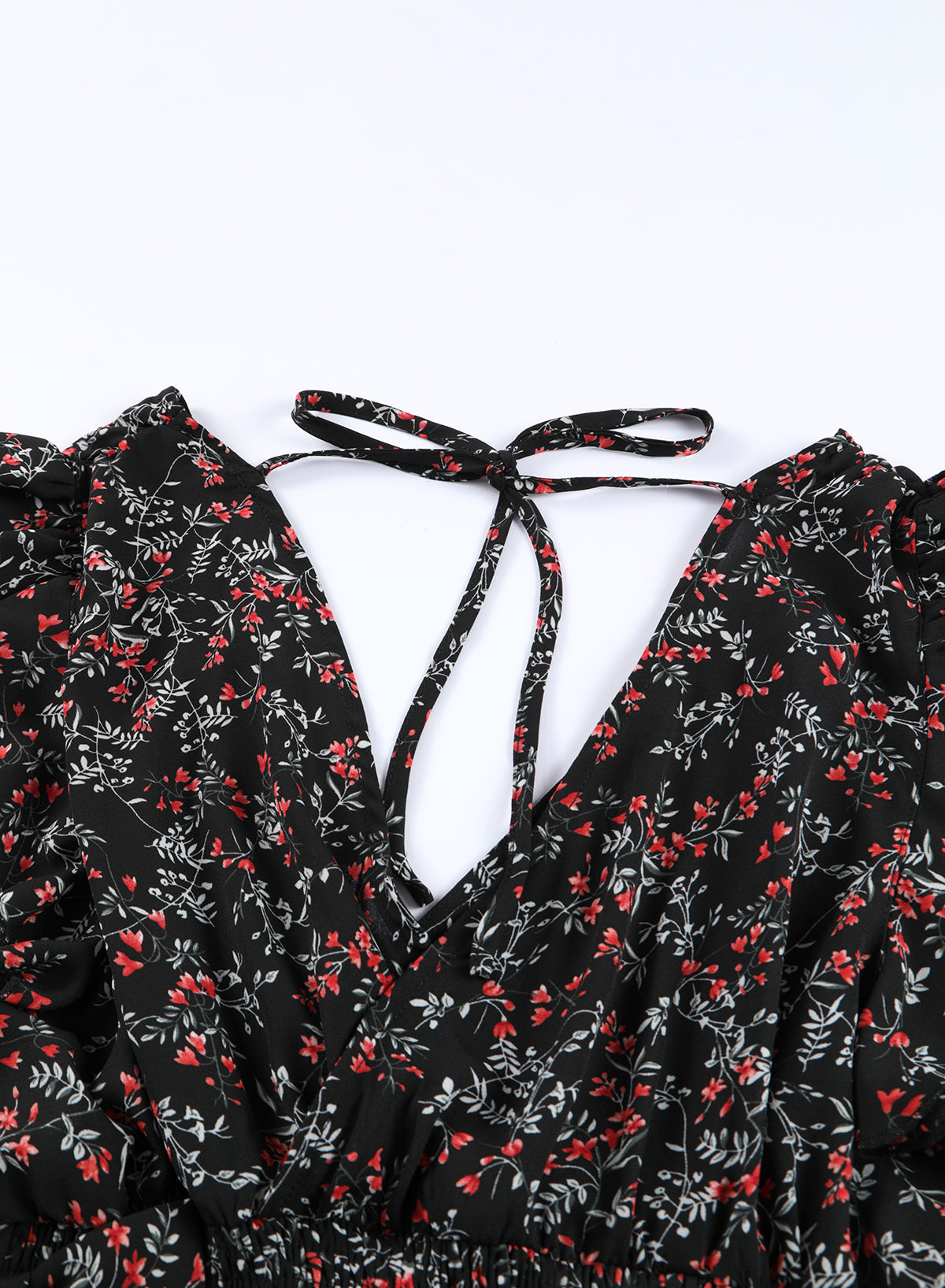Black Multicolor Floral Ruffled Crop Top and Maxi Skirt Set - Premium Dresses from Momma Done Gone Crafty- Just $36.90! Shop now at Momma Done Gone Crafty