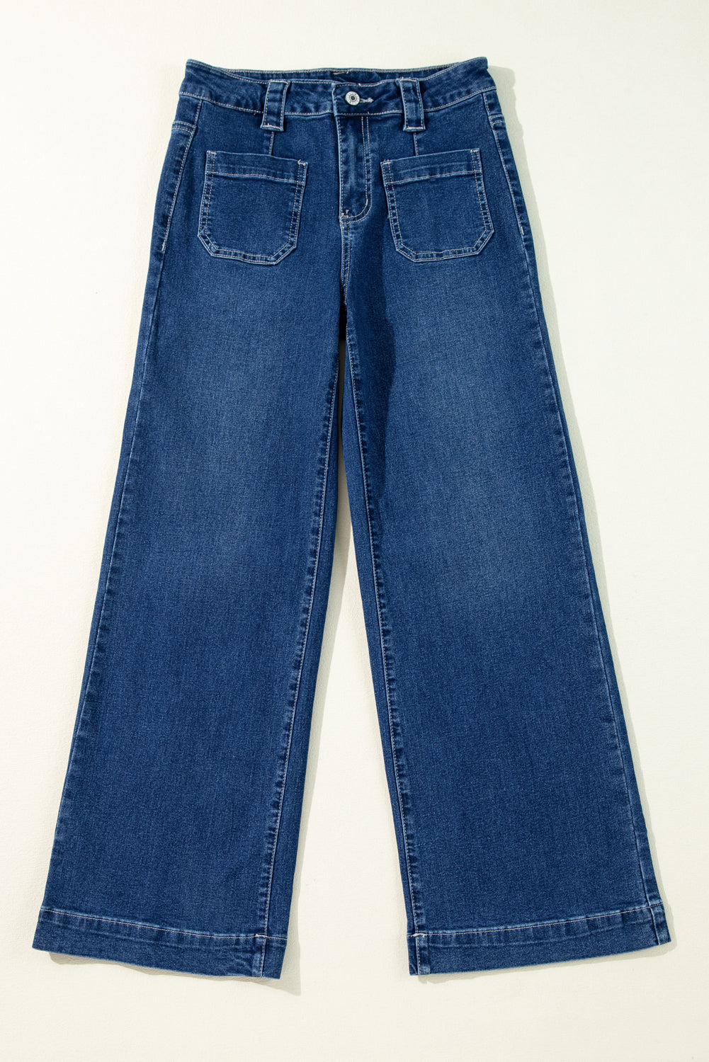 Sail Blue Wide Leg Pocketed High Waist Jeans - Premium Bottoms/Jeans from Momma Done Gone Crafty- Just $35.40! Shop now at Momma Done Gone Crafty