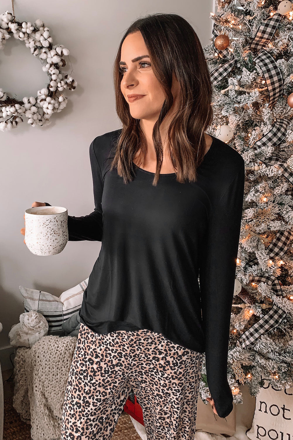 Long Sleeve Top and Leopard Print Pants Lounge Set - Premium Loungewear from Momma Done Gone Crafty- Just $24.00! Shop now at Momma Done Gone Crafty