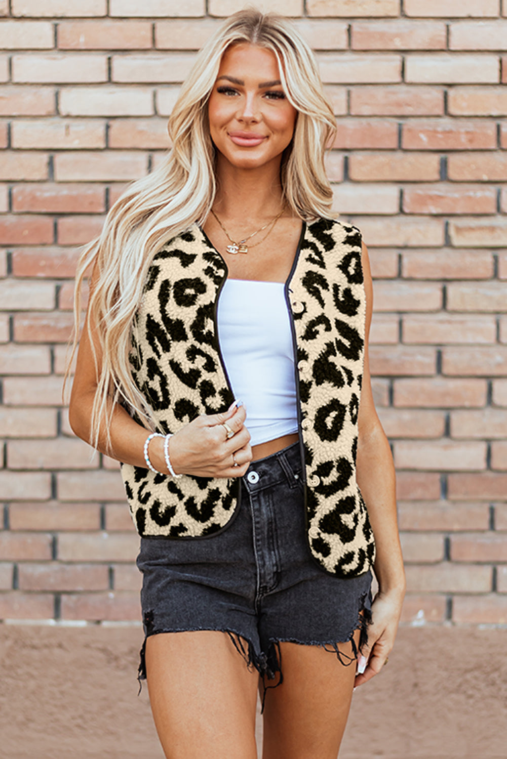 Black Leopard Print Sherpa Vest Coat - Premium Outerwear/Vests from Ashes 2 Wildflowers Boutique, LLC- Just $19.83! Shop now at Ashes 2 Wildflowers Boutique, LLC