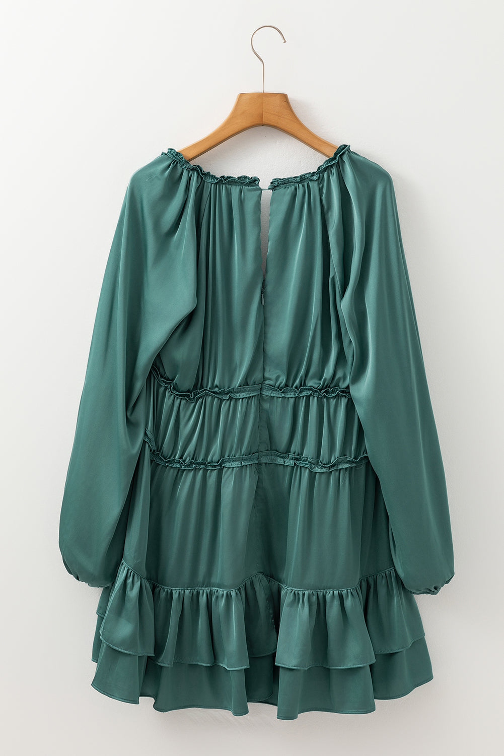 Mist Green Tiered Ruffled Puff Sleeve Loose Fit Mini Dress - Premium Dresses/Mini Dresses from Ashes 2 Wildflowers Boutique, LLC- Just $69.99! Shop now at Ashes 2 Wildflowers Boutique, LLC