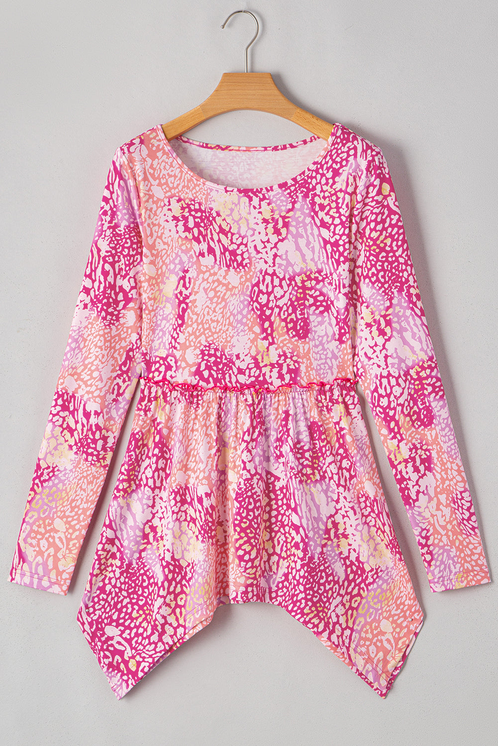 Rose Classic Leopard Print Handkerchief Hem Tunic Top - Premium Tops/Blouses & Shirts from Ashes 2 Wildflowers Boutique, LLC- Just $18.70! Shop now at Ashes 2 Wildflowers Boutique, LLC