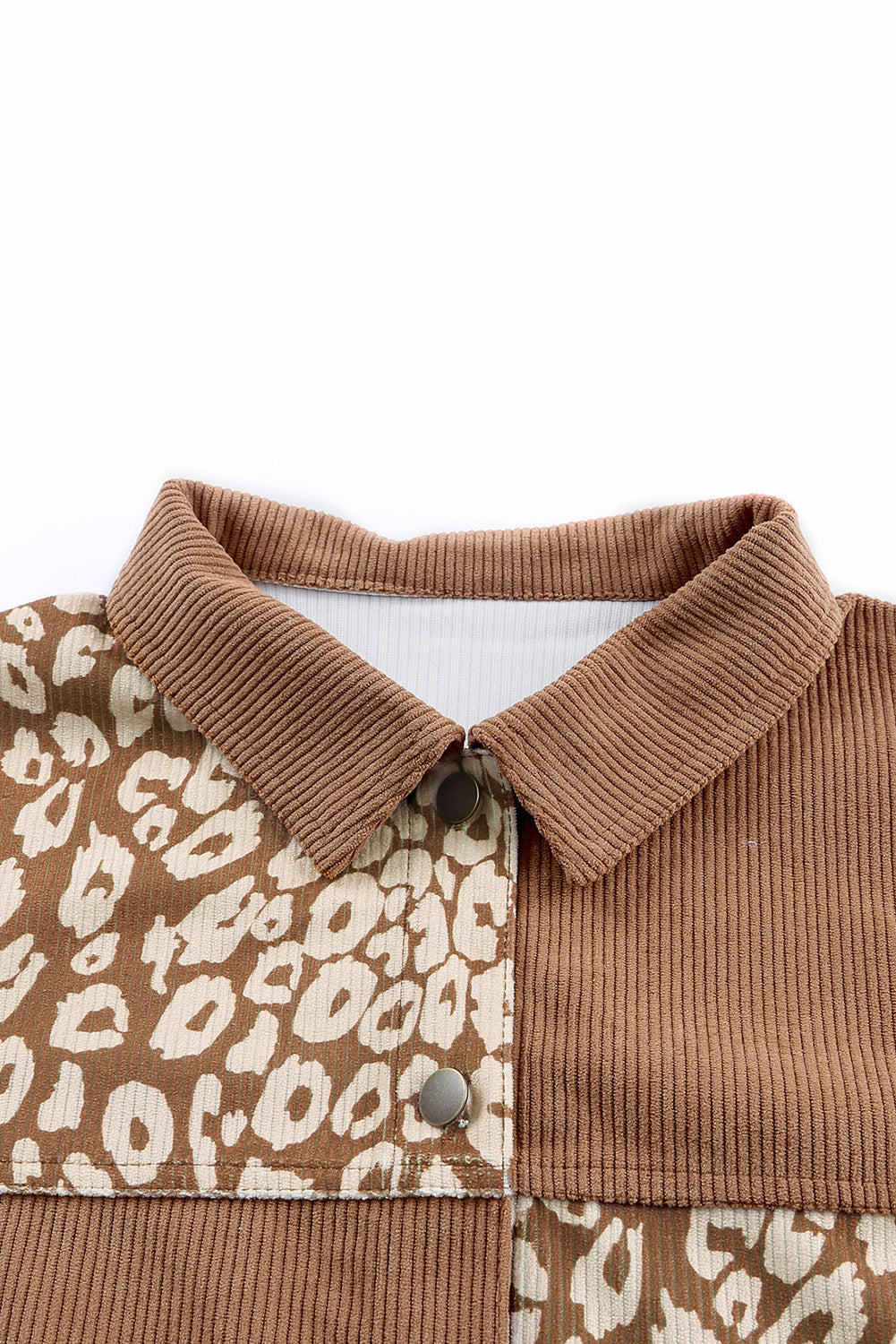 Brown Leopard Print Corduroy Long Sleeve Jacket - Premium Outerwear from Momma Done Gone Crafty- Just $48.90! Shop now at Momma Done Gone Crafty