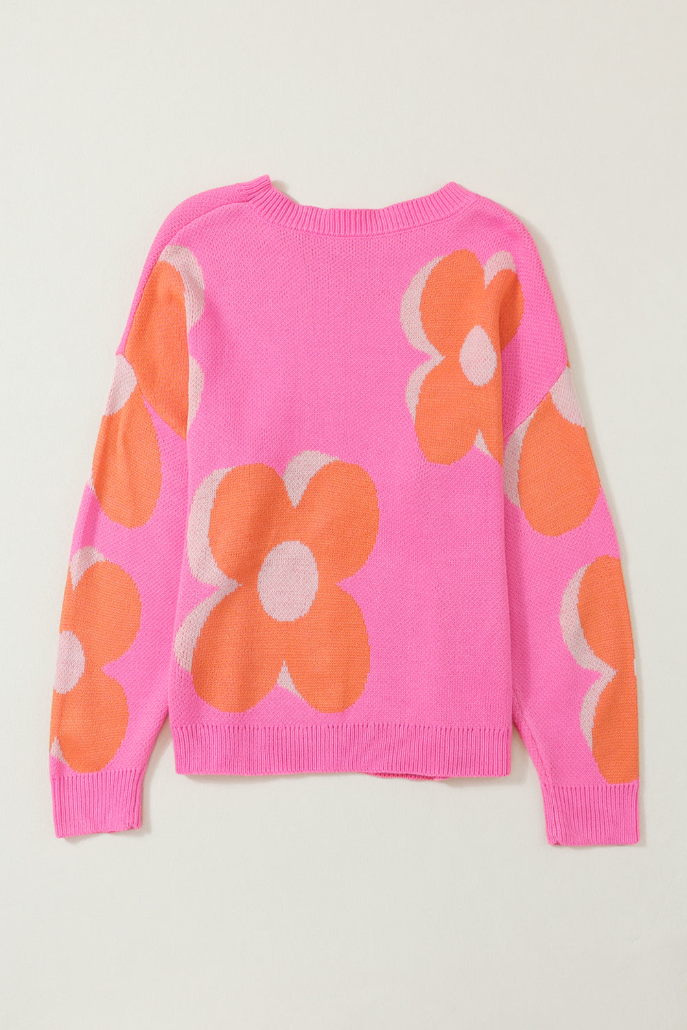 Flower Pattern Slouchy Sweater - Premium Tops from Momma Done Gone Crafty- Just $37.23! Shop now at Momma Done Gone Crafty