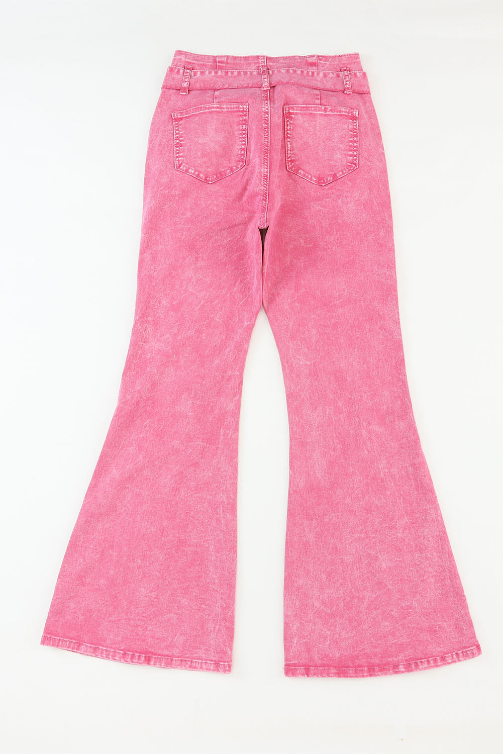 Pink Flare Leg High Waist Front Knot Casual Jeans - Premium Bottoms from Momma Done Gone Crafty- Just $74.40! Shop now at Momma Done Gone Crafty