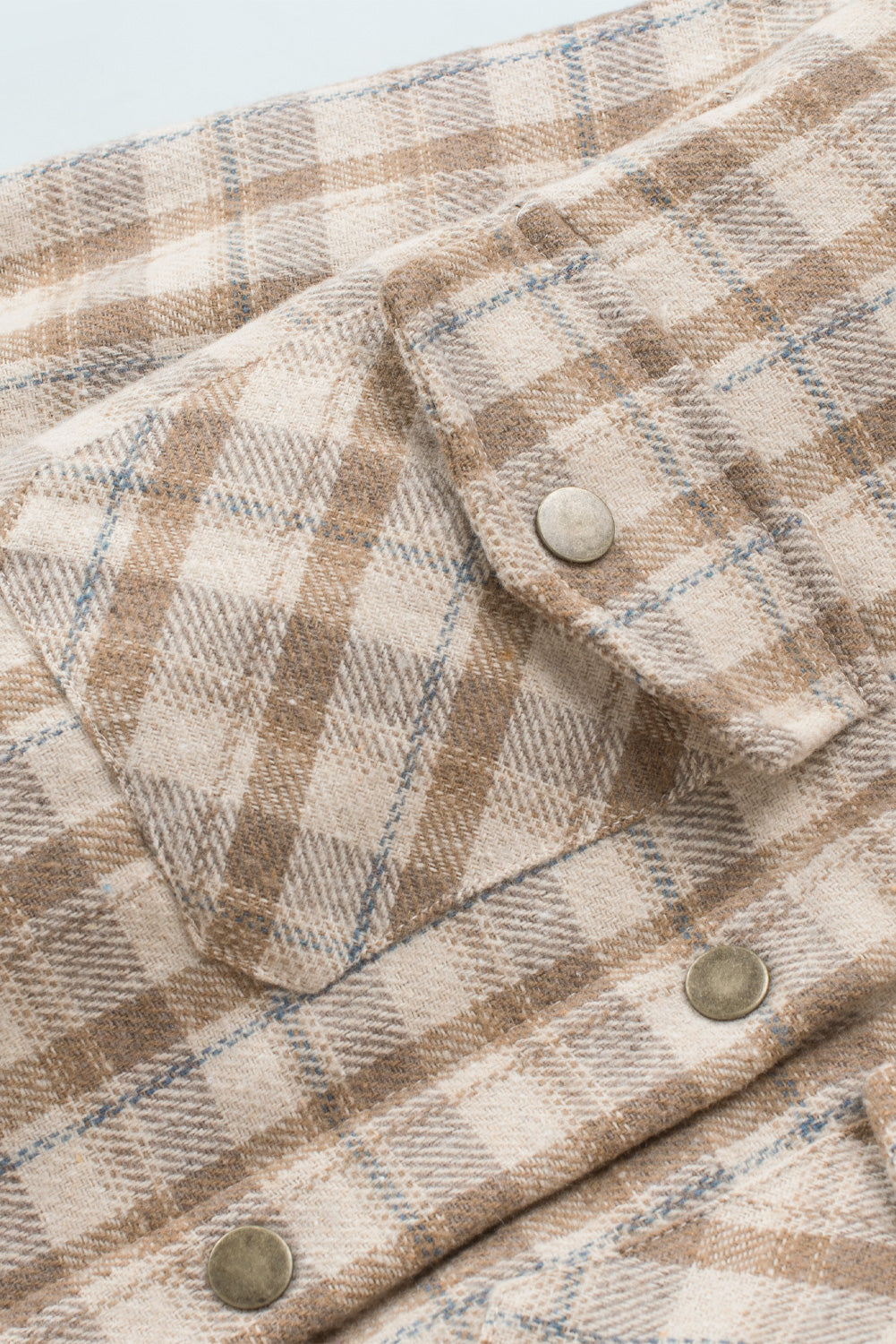 Khaki Plaid Pattern Sherpa Lined Hooded Shacket - Premium Outerwear from Momma Done Gone Crafty- Just $59.94! Shop now at Momma Done Gone Crafty