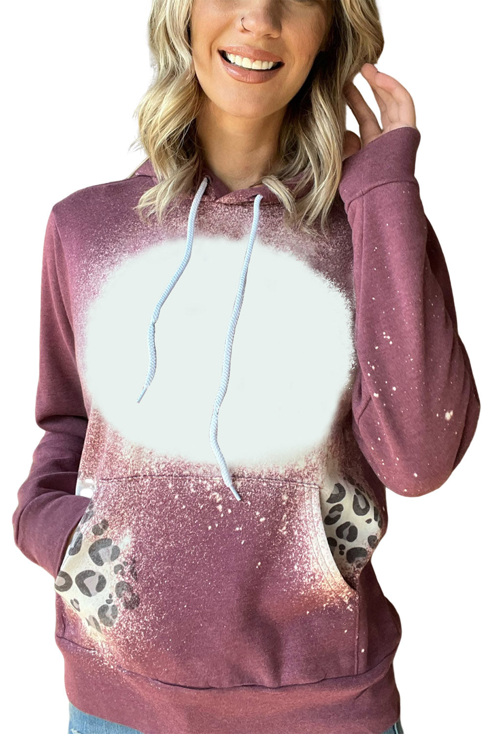 Leopard Tie Dye Print Kangaroo Pocket Pullover Hoodie - Premium Tops from Momma Done Gone Crafty- Just $49.20! Shop now at Momma Done Gone Crafty