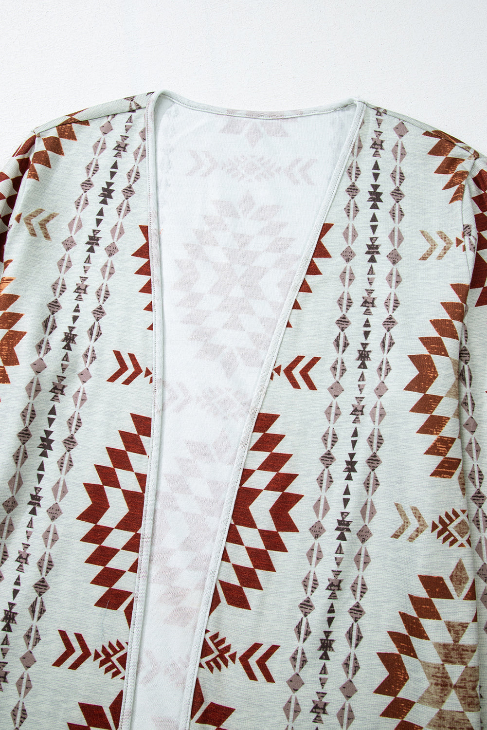 Brown Western Aztec Printed Open Front Long Cardigan - Premium Sweaters & Cardigans/Cardigans from Momma Done Gone Crafty- Just $18! Shop now at Momma Done Gone Crafty