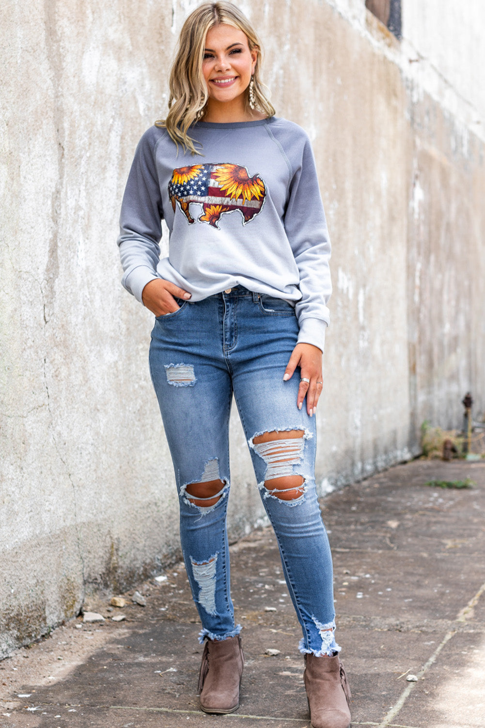 Sky Blue High Waist Distressed Skinny Jeans - Premium Bottoms from Momma Done Gone Crafty- Just $60.00! Shop now at Momma Done Gone Crafty