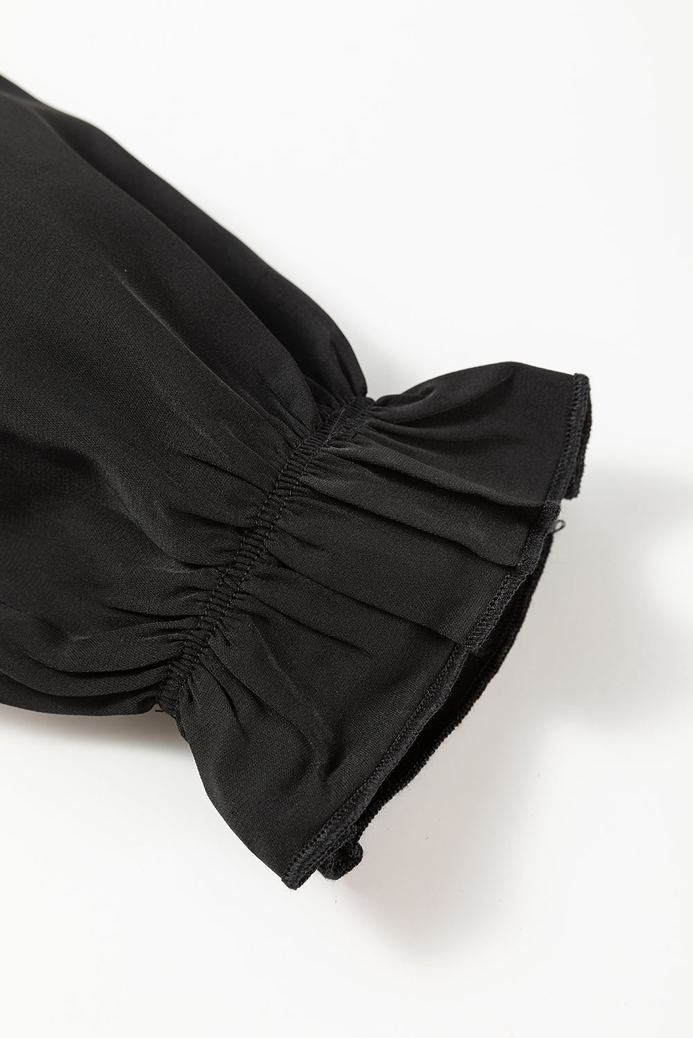 Black Leopard Mesh Splicing Ruffle Long Sleeve Blouse - Premium Tops from Momma Done Gone Crafty- Just $25.99! Shop now at Momma Done Gone Crafty