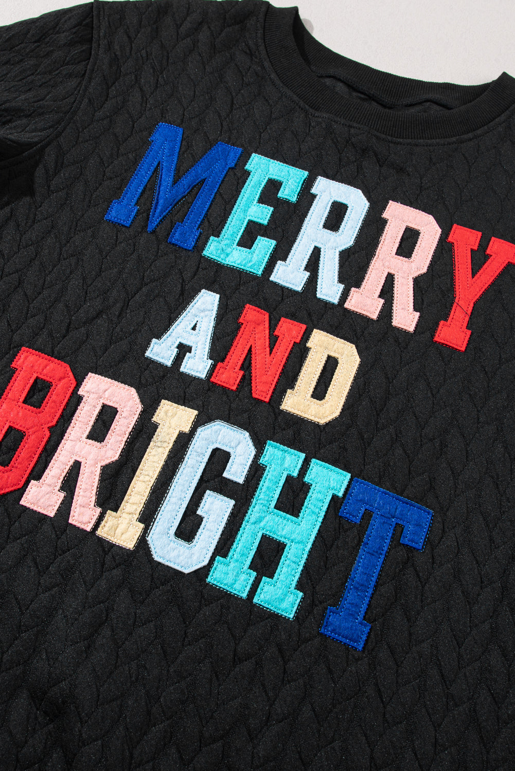 Black Merry And Bright Cable Knit Pullover Sweatshirt - Premium Tops from Momma Done Gone Crafty- Just $45.99! Shop now at Momma Done Gone Crafty