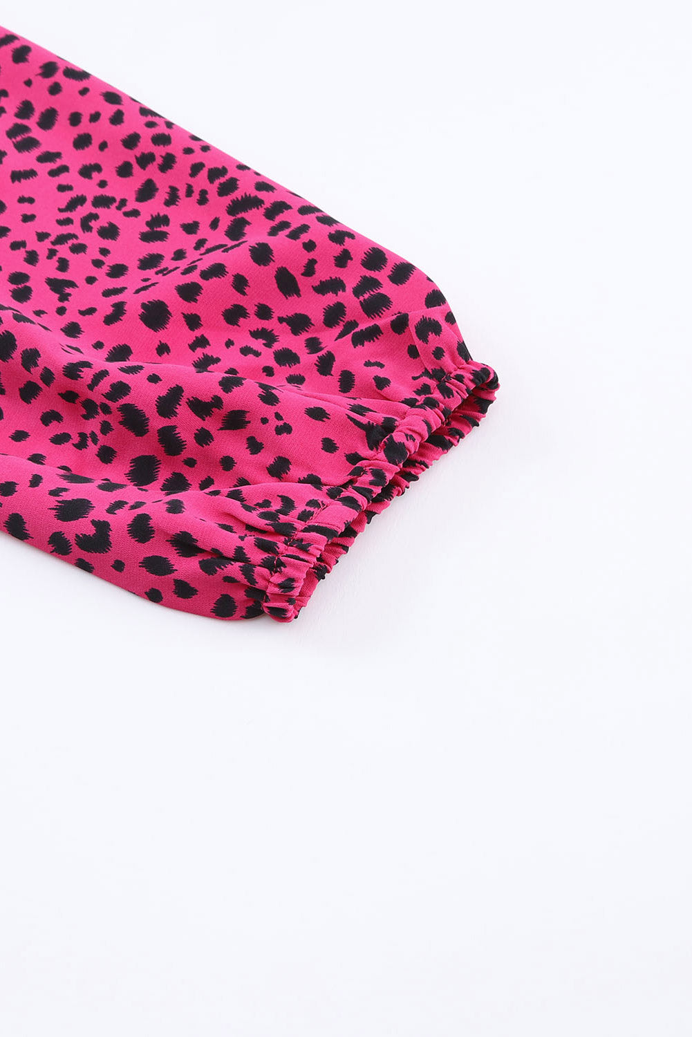 Rose Leopard Print Pleated Blouse with Keyhole - Premium Tops from Momma Done Gone Crafty- Just $37.10! Shop now at Momma Done Gone Crafty