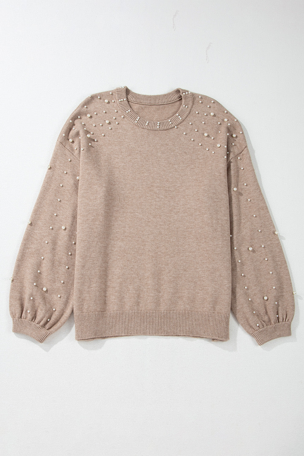 Smoke Gray Pearled Drop Shoulder Plus Size Sweater - Premium Plus Size/Plus Size Sweaters & Cardigans from Momma Done Gone Crafty- Just $39.15! Shop now at Momma Done Gone Crafty