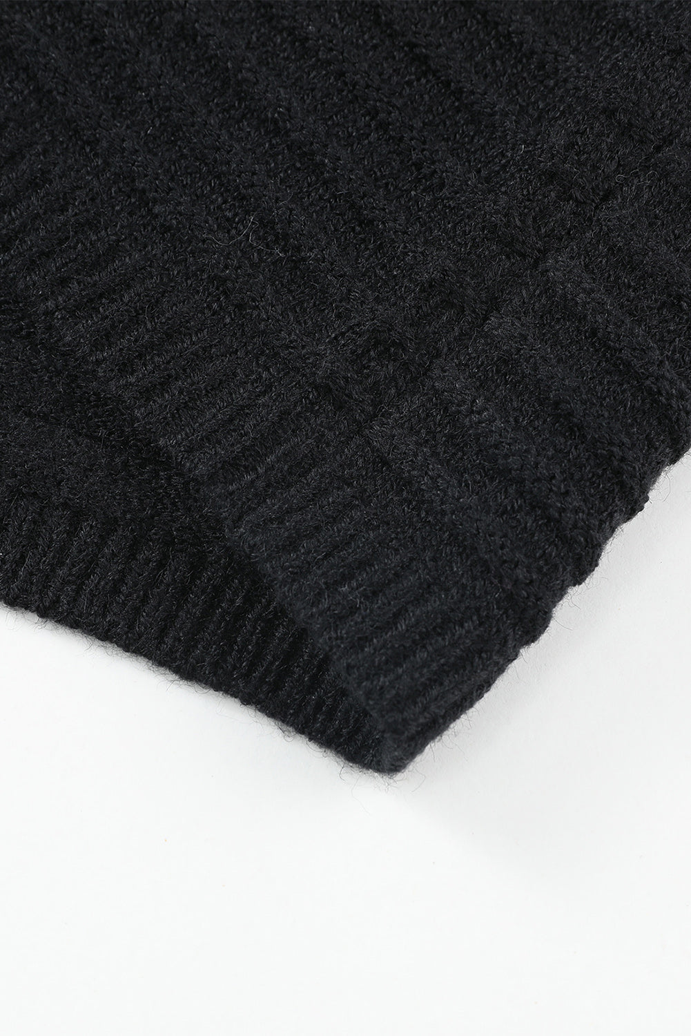 Black Horizontal Rib Knitted Open Front Hooded Cardigan - Premium Sweaters & Cardigans/Cardigans from Momma Done Gone Crafty- Just $36.60! Shop now at Momma Done Gone Crafty