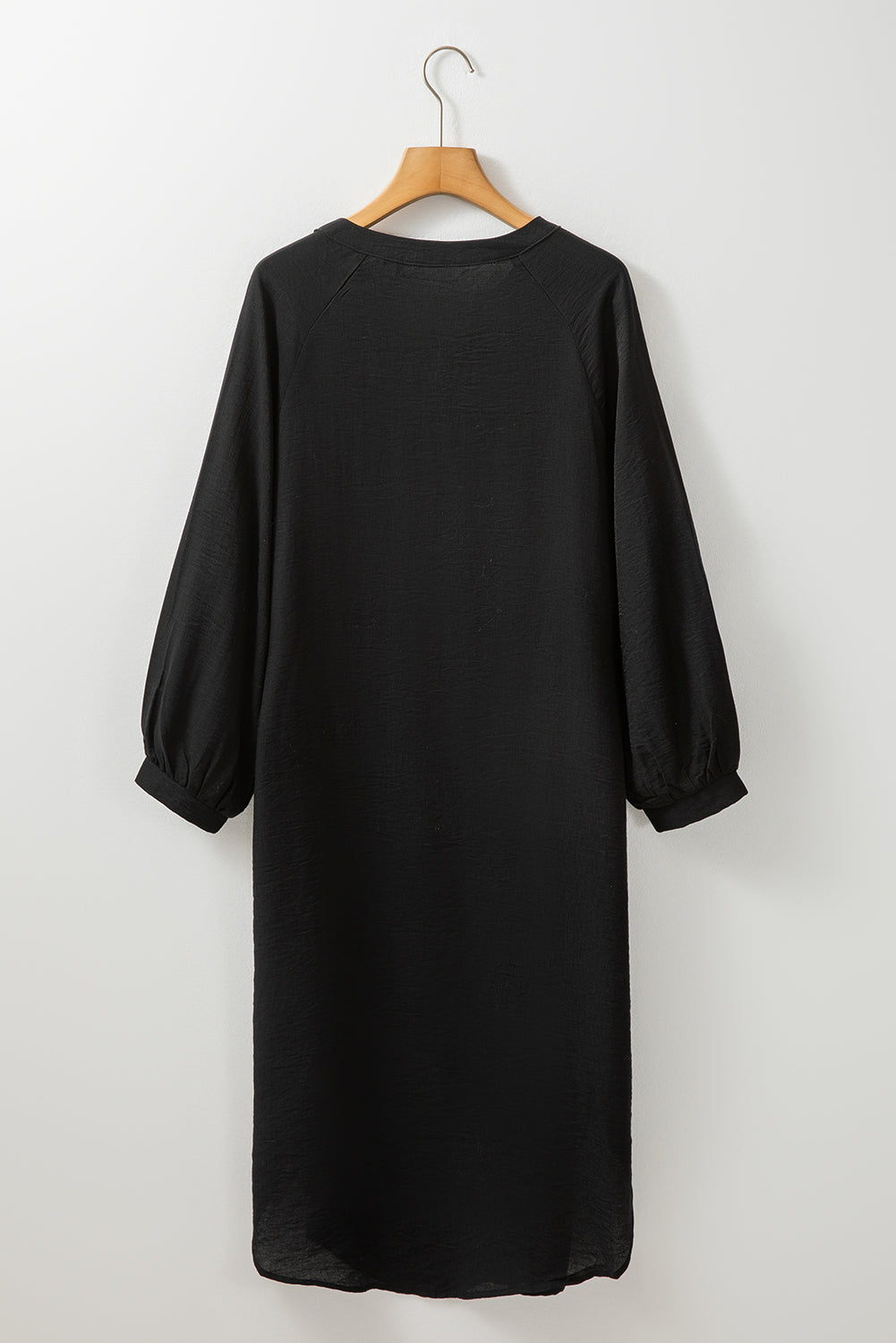 Black 3/4 Sleeve Button Up Long Kimono - Premium Outerwear/Kimonos from Momma Done Gone Crafty- Just $35.99! Shop now at Momma Done Gone Crafty