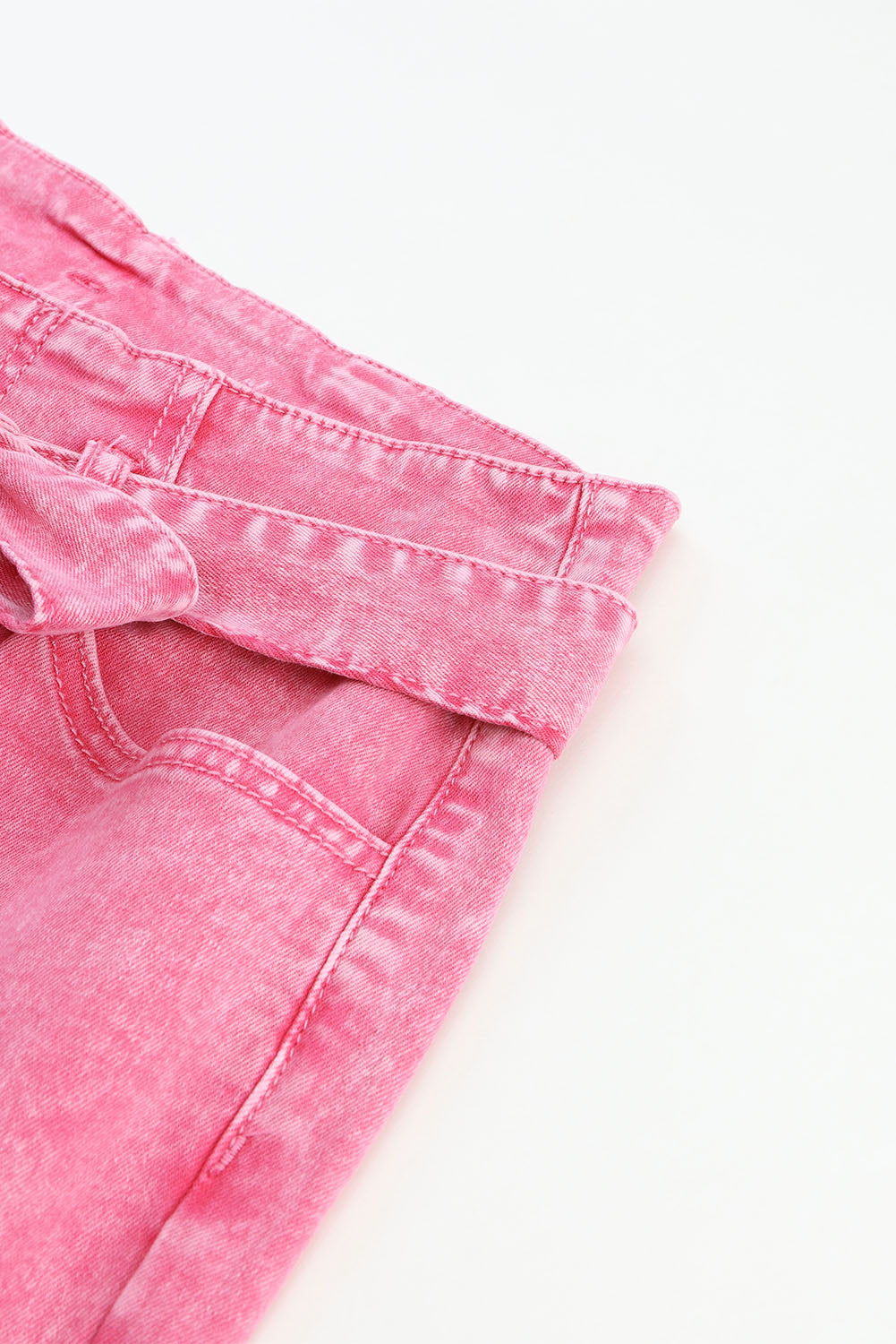 Pink Flare Leg High Waist Front Knot Casual Jeans - Premium Bottoms from Momma Done Gone Crafty- Just $74.40! Shop now at Momma Done Gone Crafty