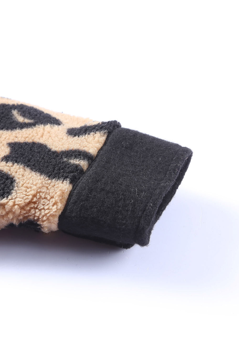 Black Contrast Trimmed Leopard Teddy Shacket - Premium Outerwear from Momma Done Gone Crafty- Just $61.50! Shop now at Momma Done Gone Crafty